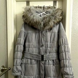 Real fox/ rabbit fur goose padding